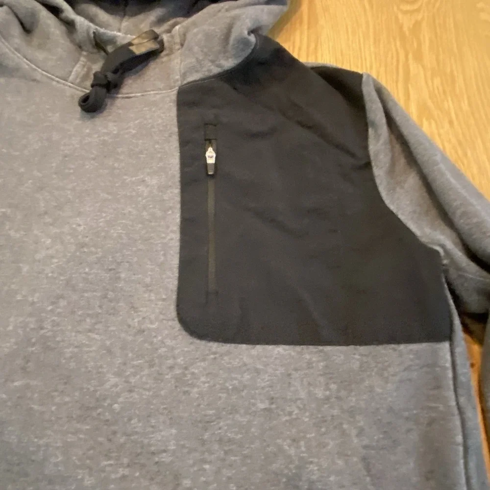 Municipal Sport Utility Hoodie Medium Men's Gray Black Pockets Sleeve Logo Hit‎